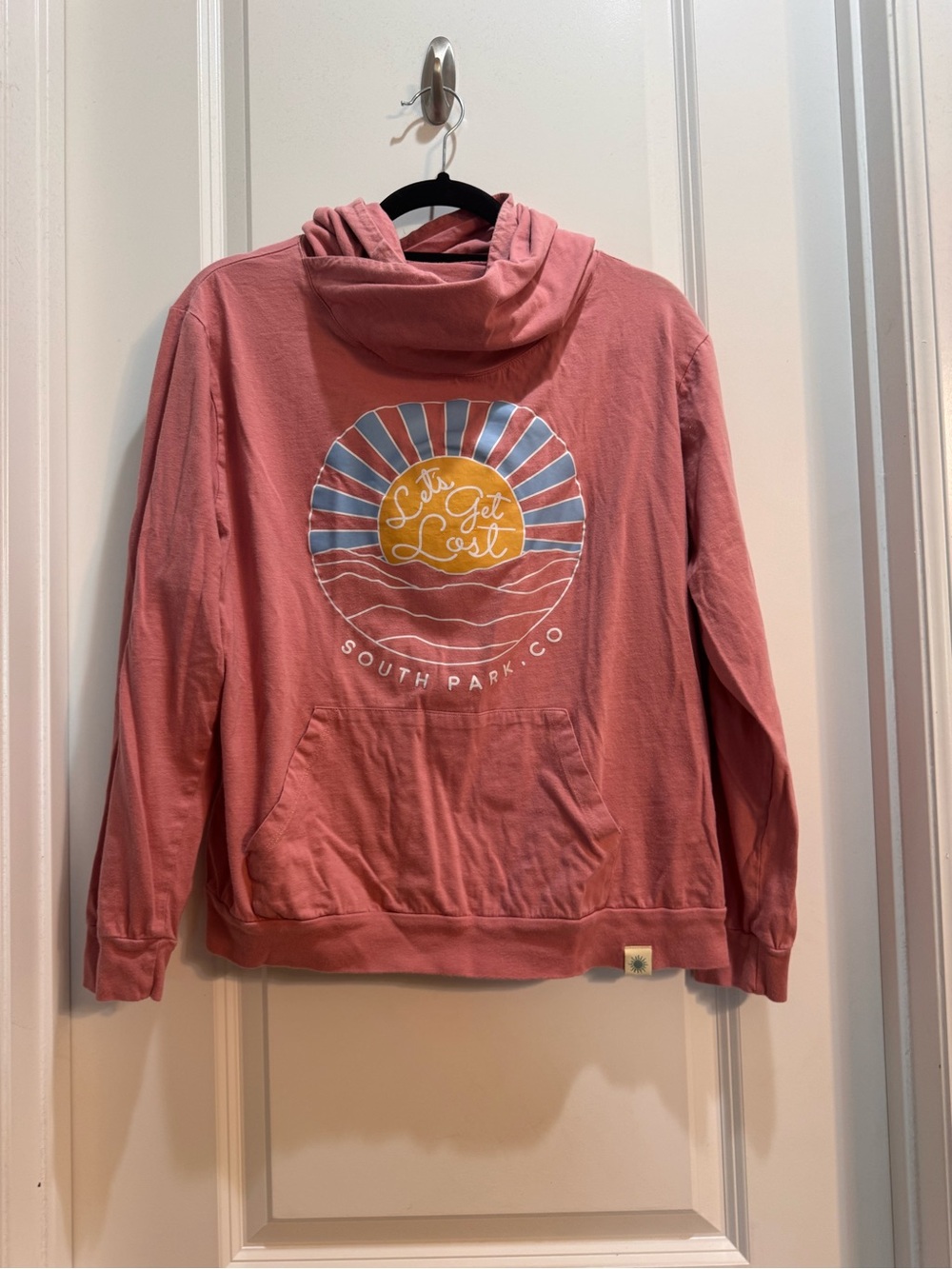 Uluru Rose Hoodie Large Slide Pockets “Lets Get Lost” South Park Co Long Sleeve